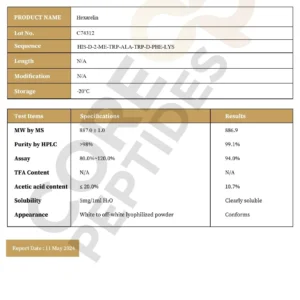 Hexarelin peptide 5mg