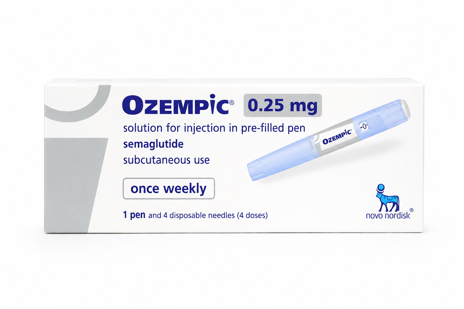 Ozempic® 0.25 mg (Semaglutide) Injection Pen | Weekly GLP-1 Medication Ozempic® 0.25 mg (Semaglutide) pre-filled injection pen by Novo Nordisk for once-weekly type 2 diabetes treatment.