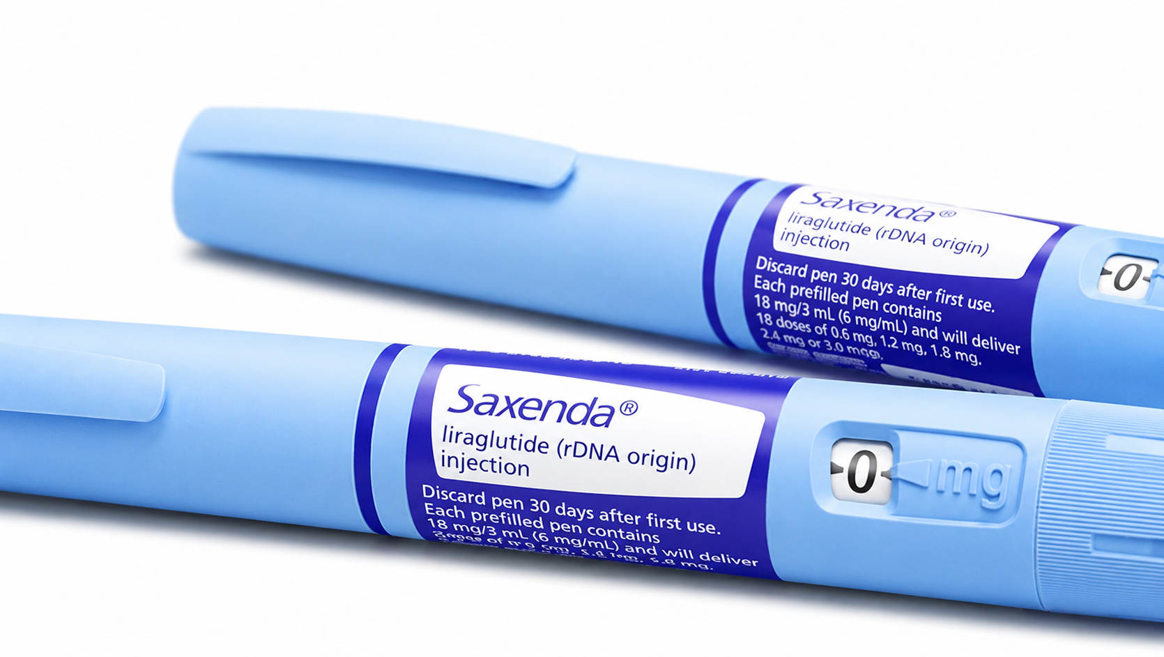 Saxenda® (Liraglutide) 6 mg/mL Injection Pen | Weight Management Saxenda (Liraglutide) 6 mg/mL pre-filled injection pen by Novo Nordisk for chronic weight management