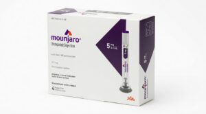 Mounjaro Tirzepatide 10mg 0.5mL prefilled injection pen 4-pack box by Eli Lilly for once-weekly prescription treatment