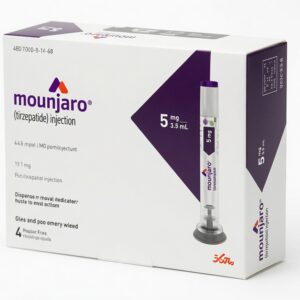 Mounjaro Tirzepatide 10mg 0.5mL prefilled injection pen 4-pack box by Eli Lilly for once-weekly prescription treatment