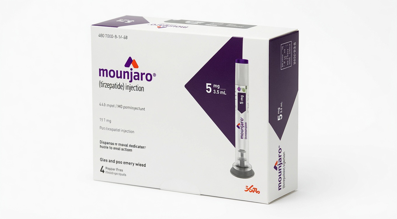Mounjaro® 10mg/0.5mL Tirzepatide Injection Pens | 4 Pack Mounjaro Tirzepatide 10mg 0.5mL prefilled injection pen 4-pack box by Eli Lilly for once-weekly prescription treatment