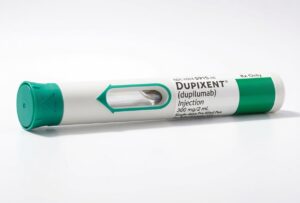 Dupixent (Dupilumab) 300mg/2mL Single-Dose Pre-Filled Pen for subcutaneous injection.