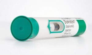 Dupixent (Dupilumab) 300mg/2mL Single-Dose Pre-Filled Pen for subcutaneous injection.