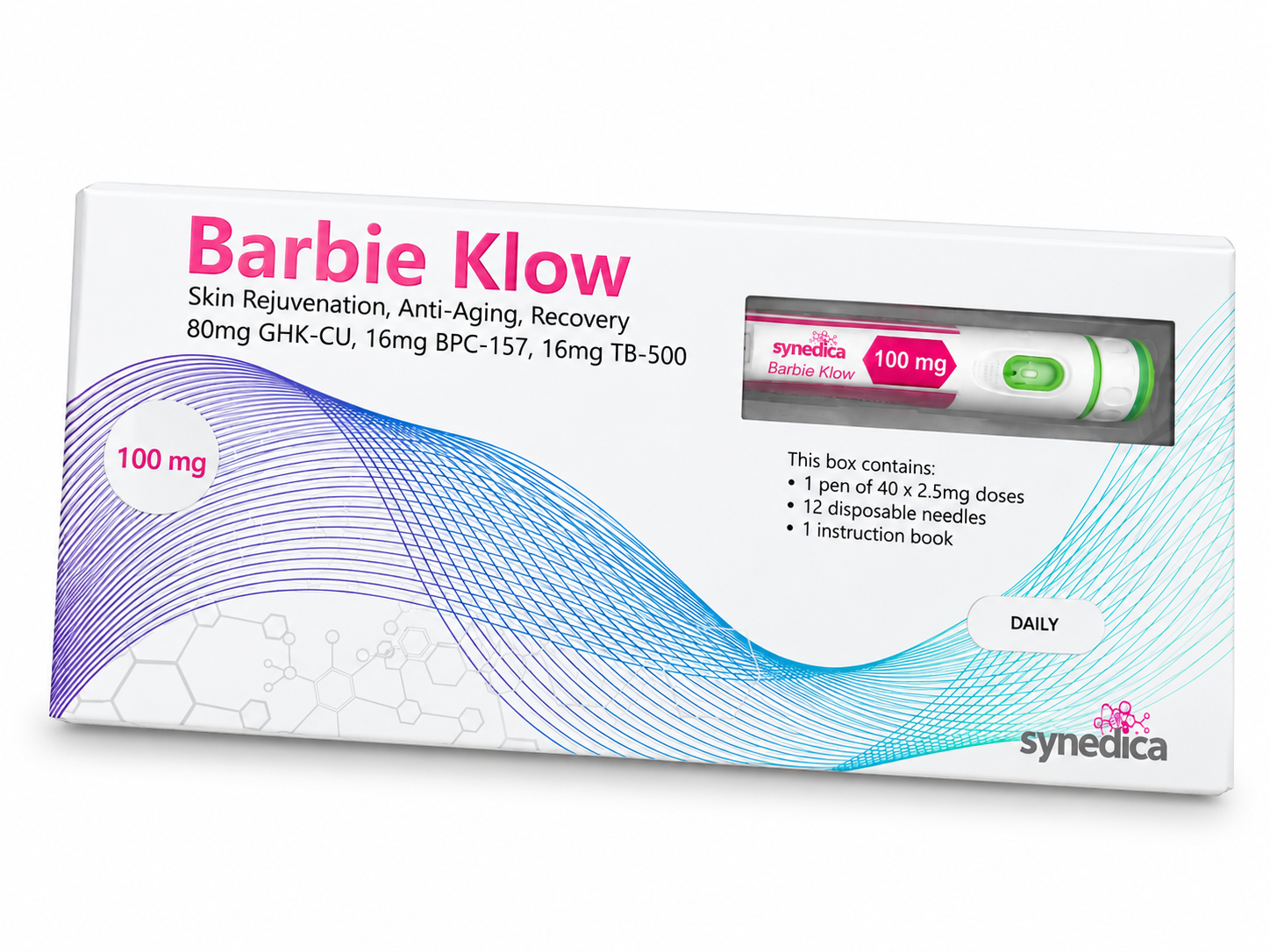 Barbie Klow 100mg Synedica | Peptide Blend Barbie Klow 100mg Synedica peptide blend product packaging